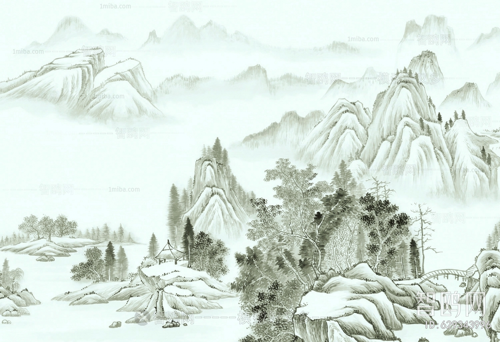 新中式壁纸壁画