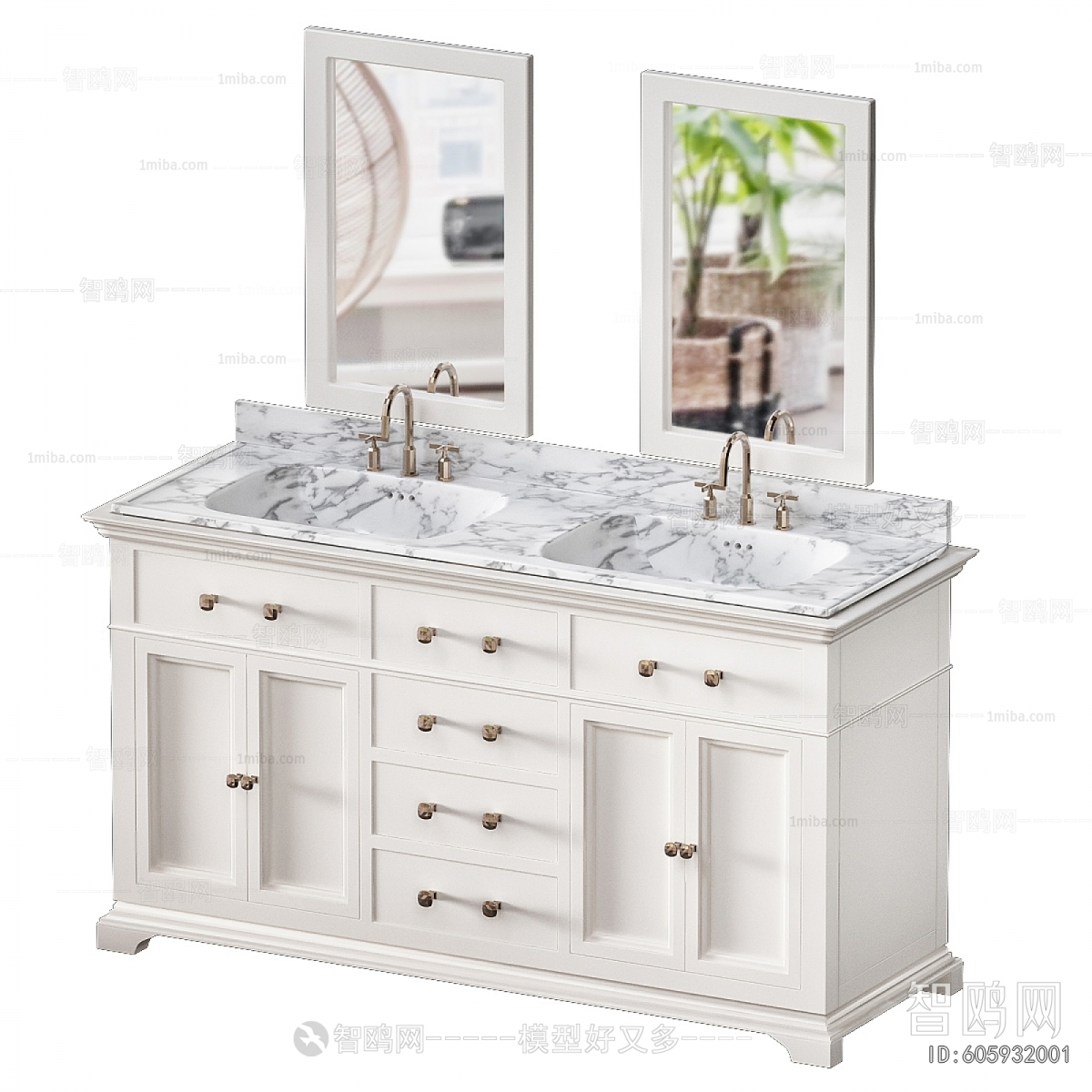 Simple European Style Bathroom Cabinet