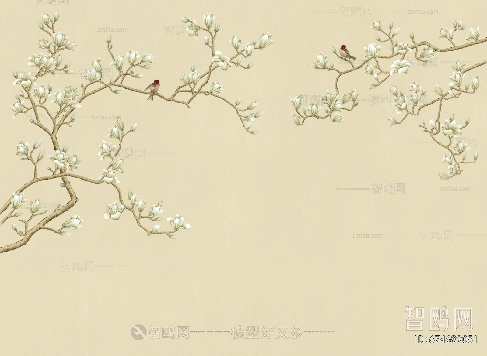 新中式花鸟壁纸