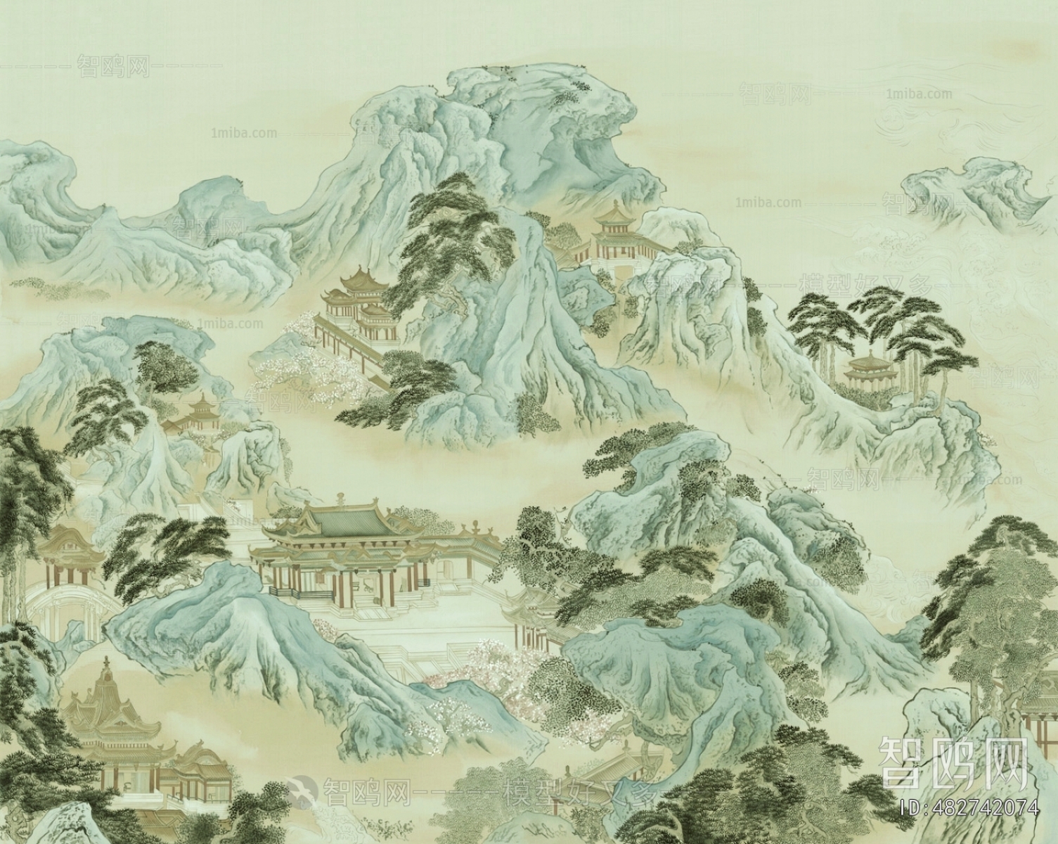 新中式壁纸壁画