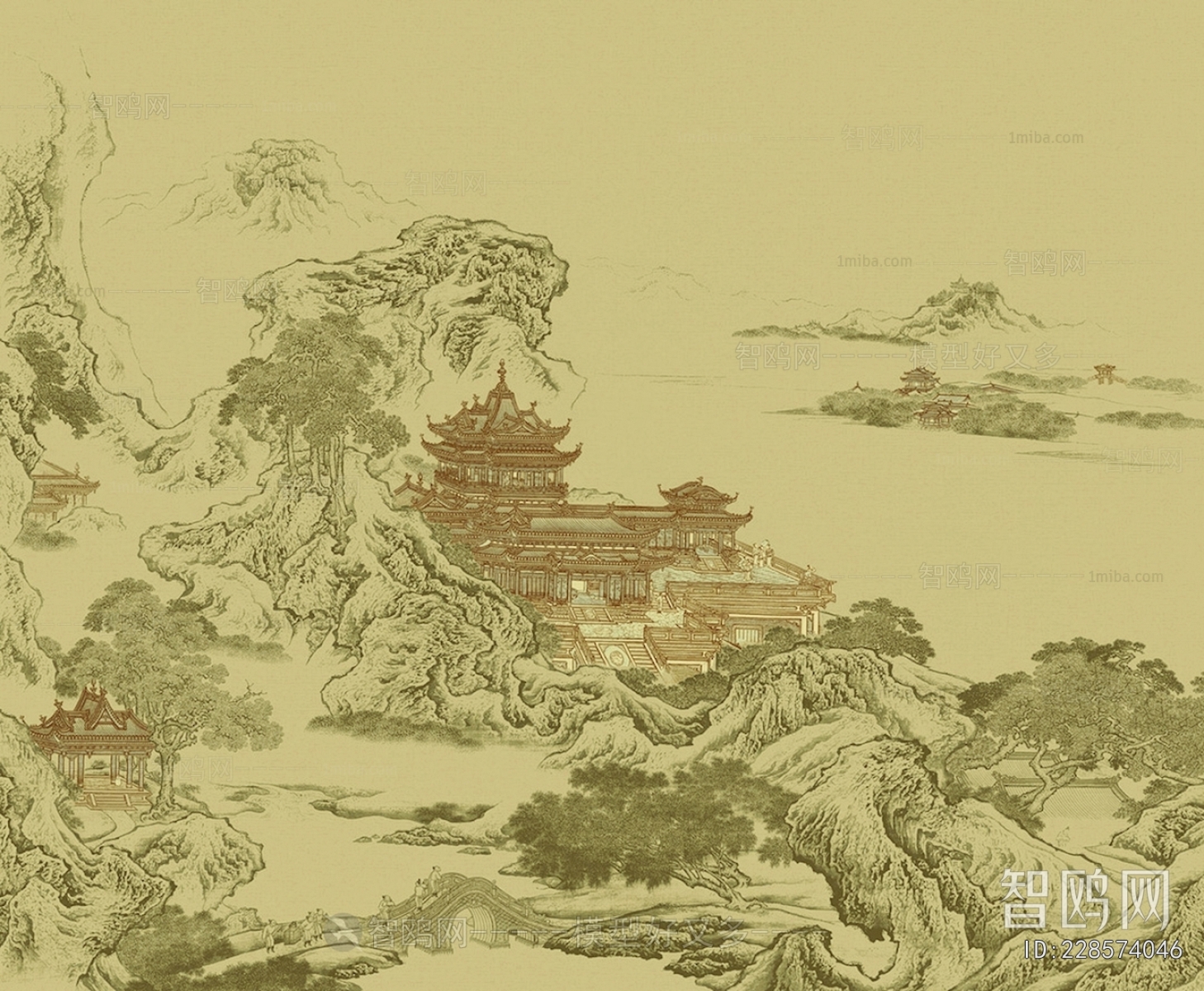 新中式壁纸壁画