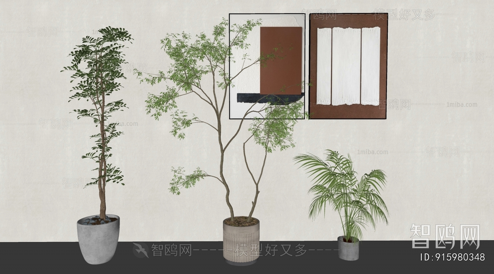 Modern Ground Green Plant Potted Plants