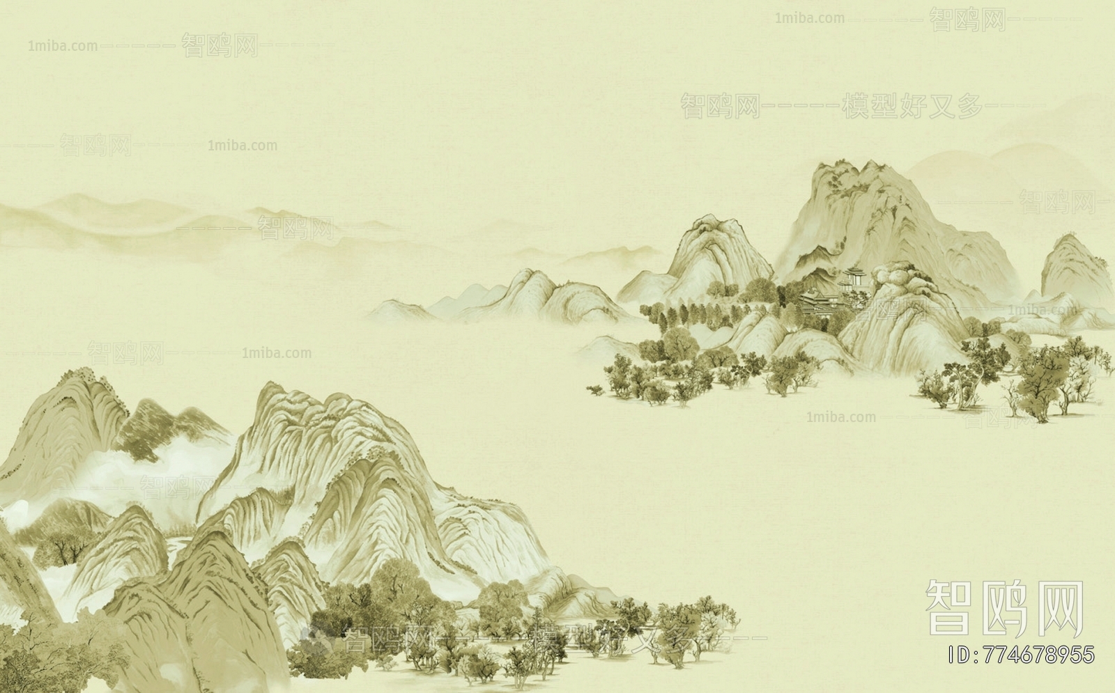 新中式山水壁纸