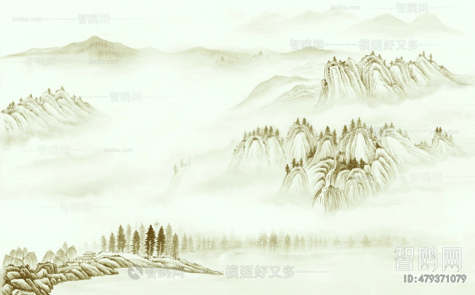 新中式壁纸壁画