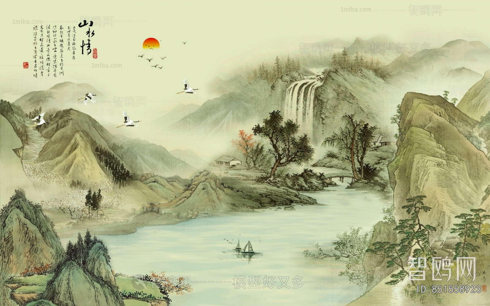 新中式壁纸壁画