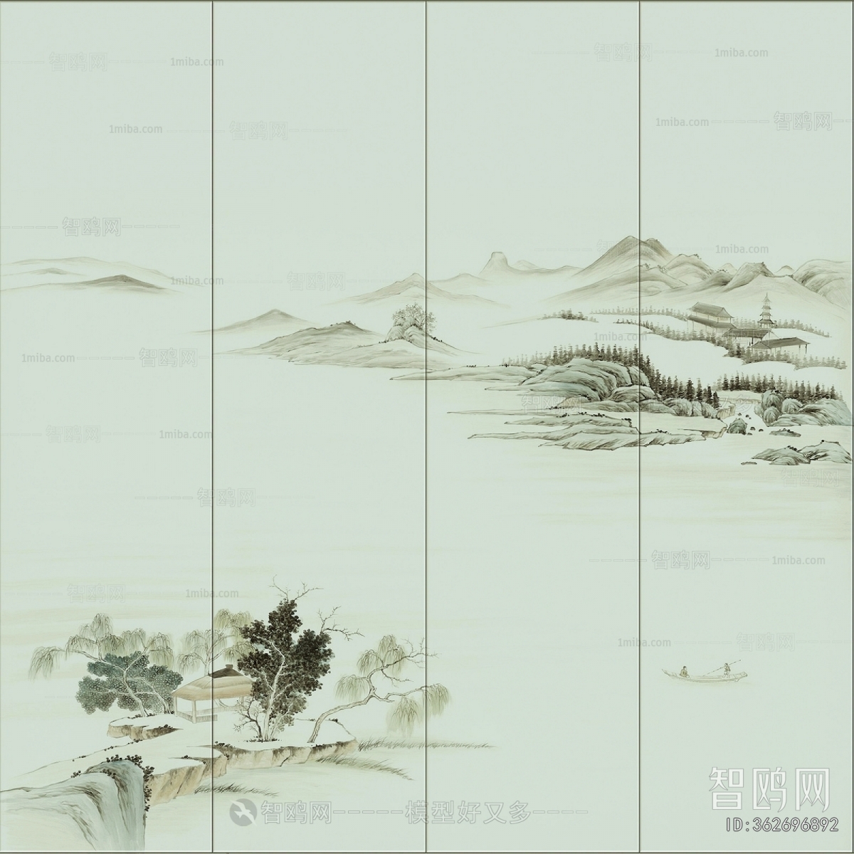 新中式壁纸壁画