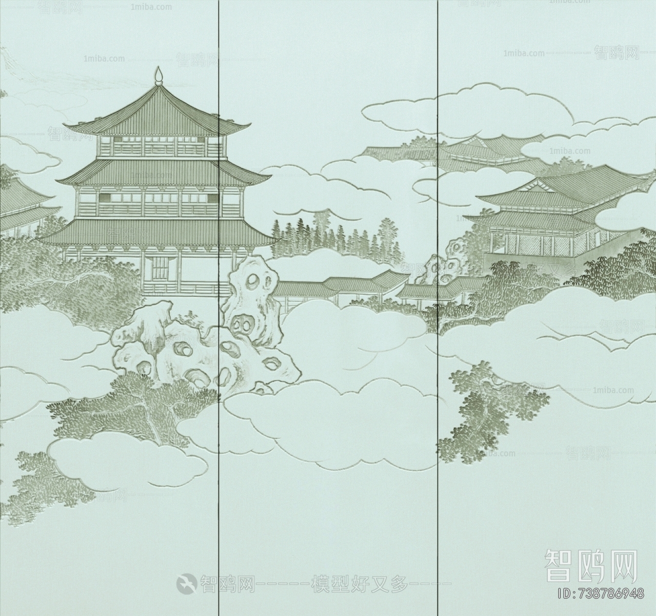 新中式壁纸壁画