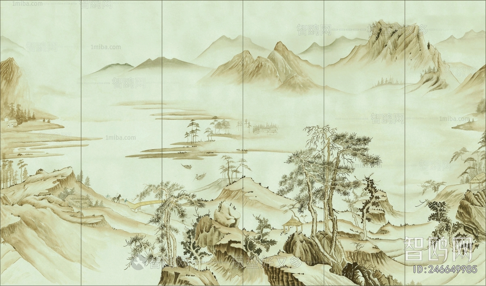 新中式壁纸壁画