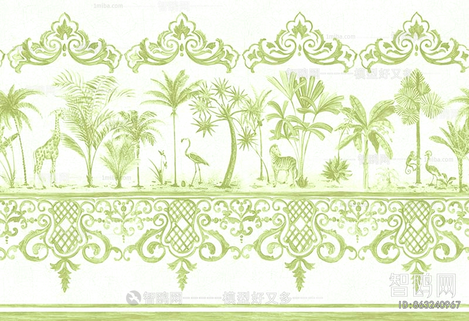 Animal And Plant Pattern Wallpaper