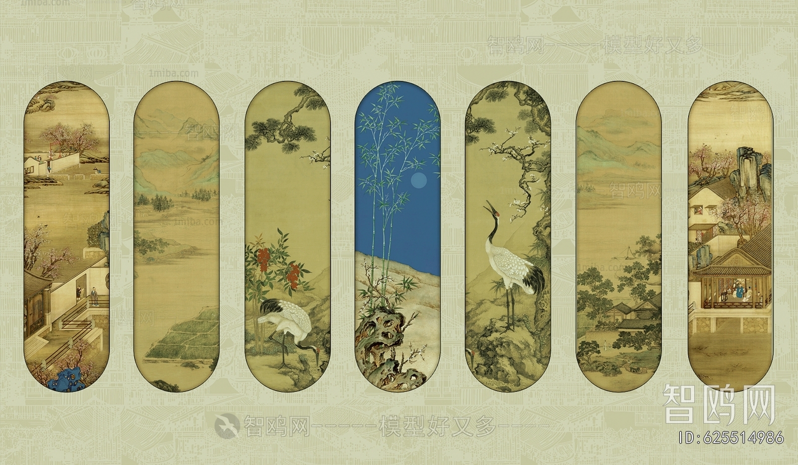 新中式壁纸壁画