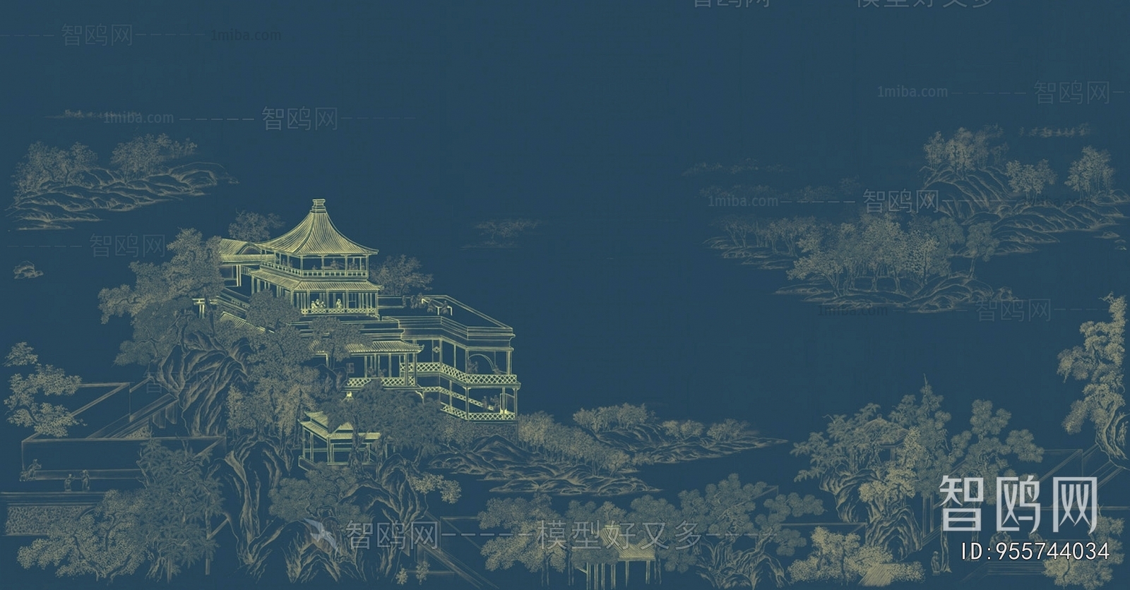 新中式壁纸壁画