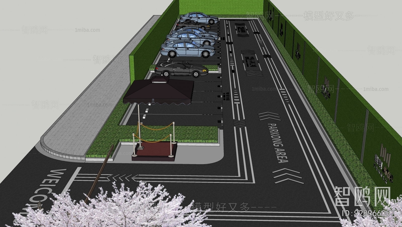 Modern Outdoor Parking Lot