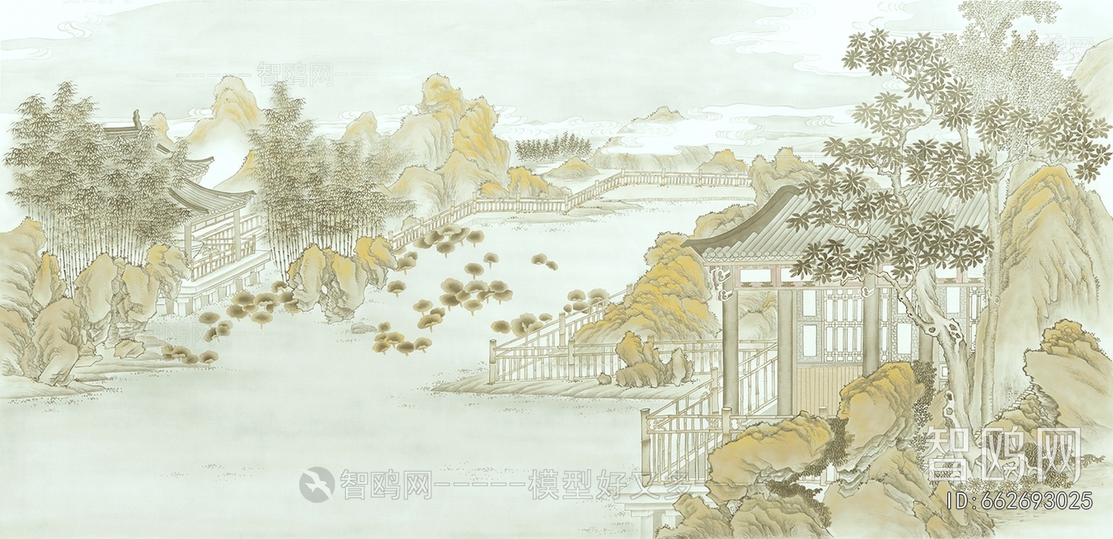 新中式壁纸壁画