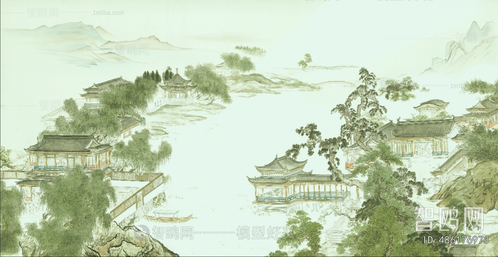 新中式壁纸壁画