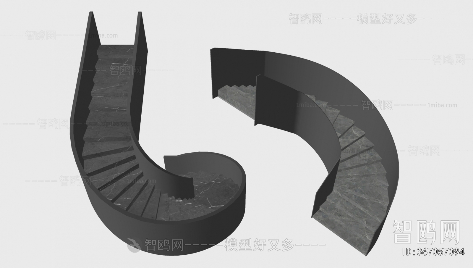 现代旋转楼梯组合