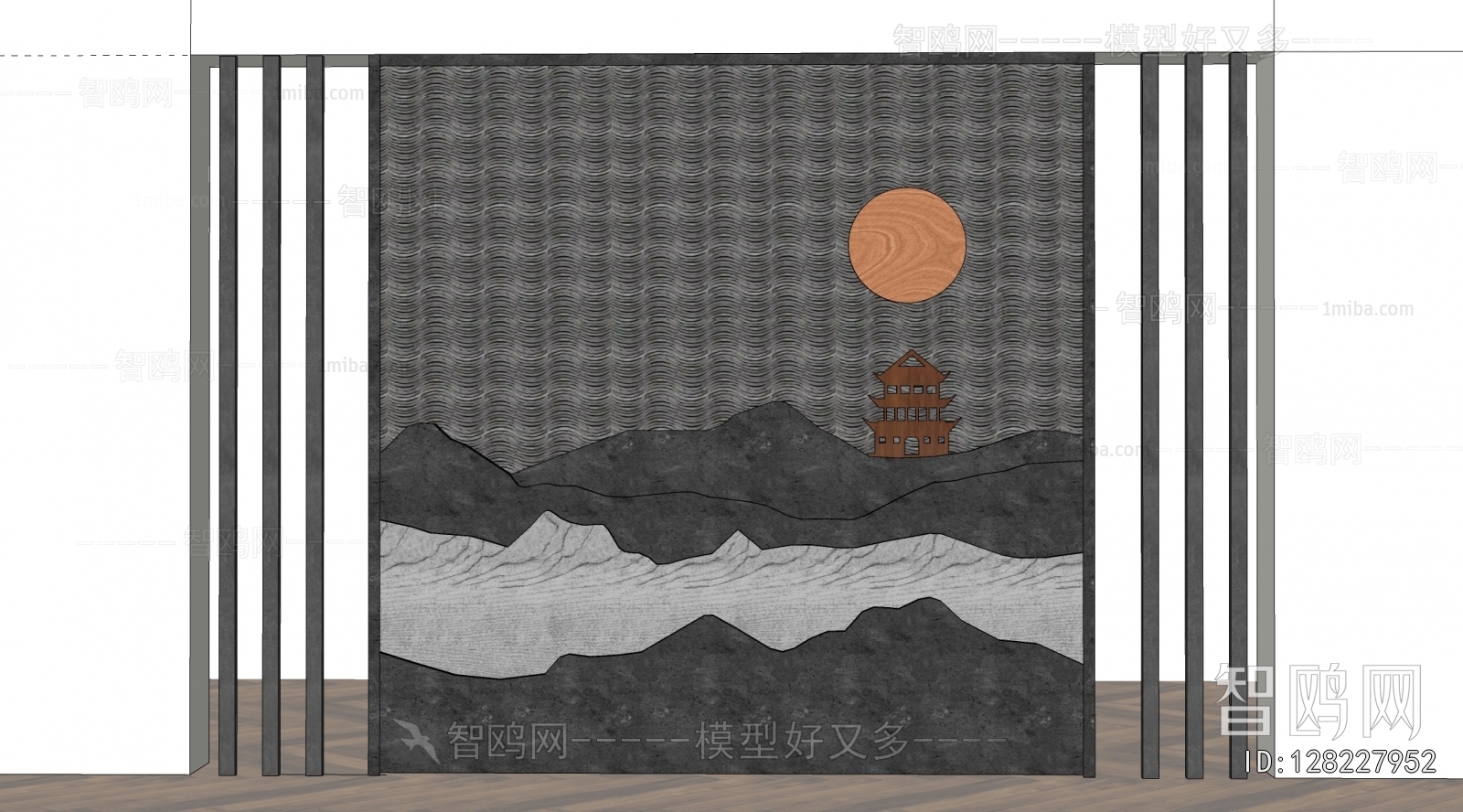 New Chinese Style TV Wall