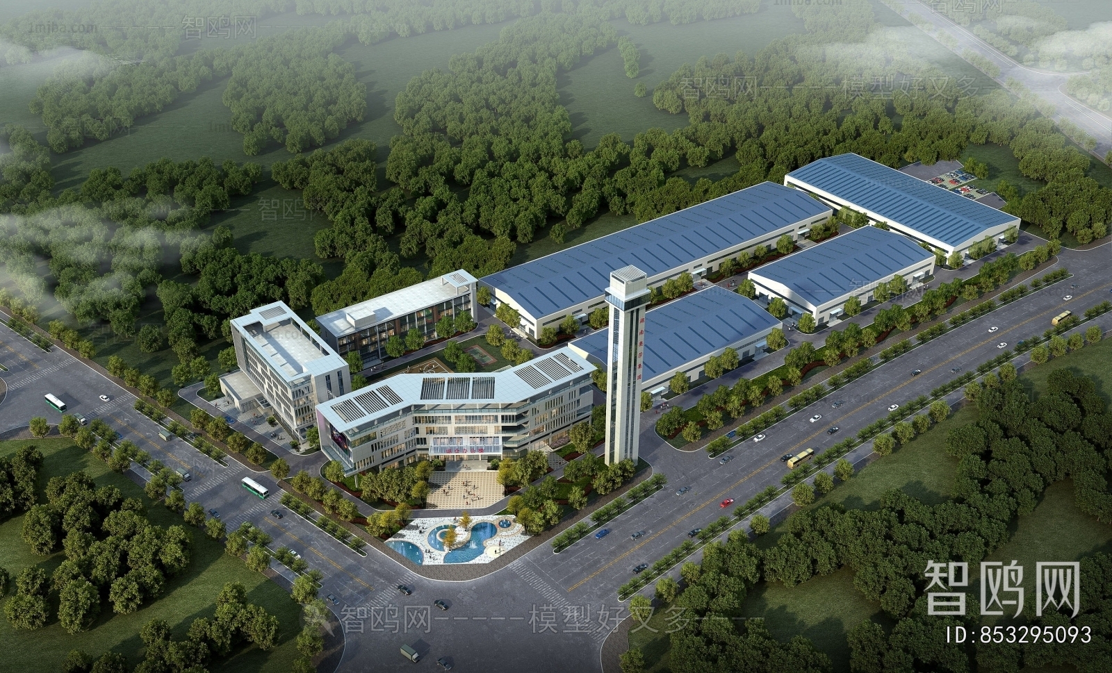 Modern Architectural Bird's-eye View Planning