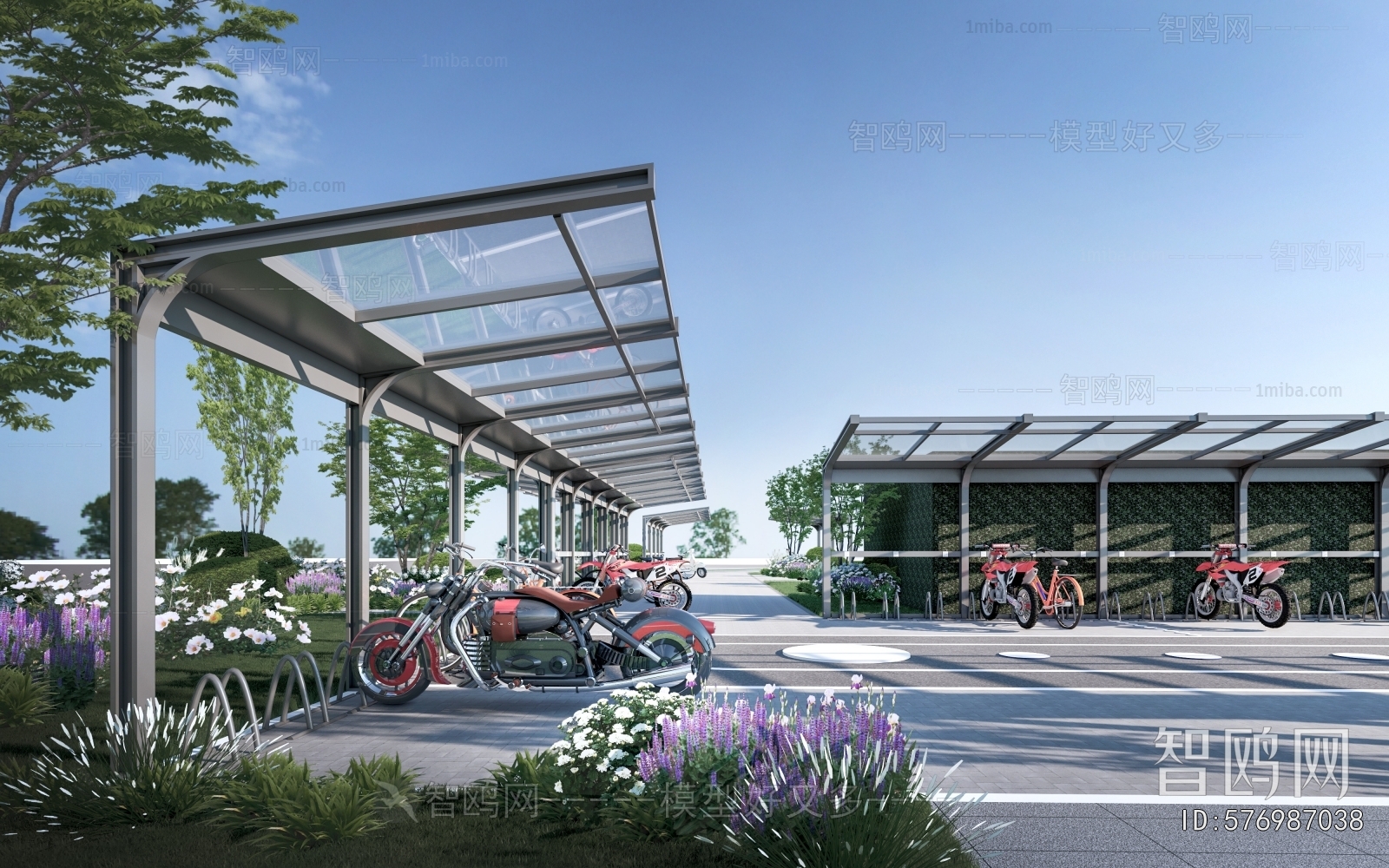 Modern Outdoor Parking Lot