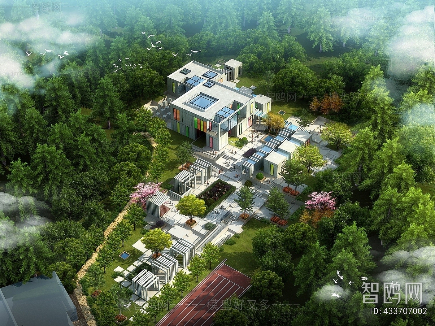 Modern Architectural Bird's-eye View Planning