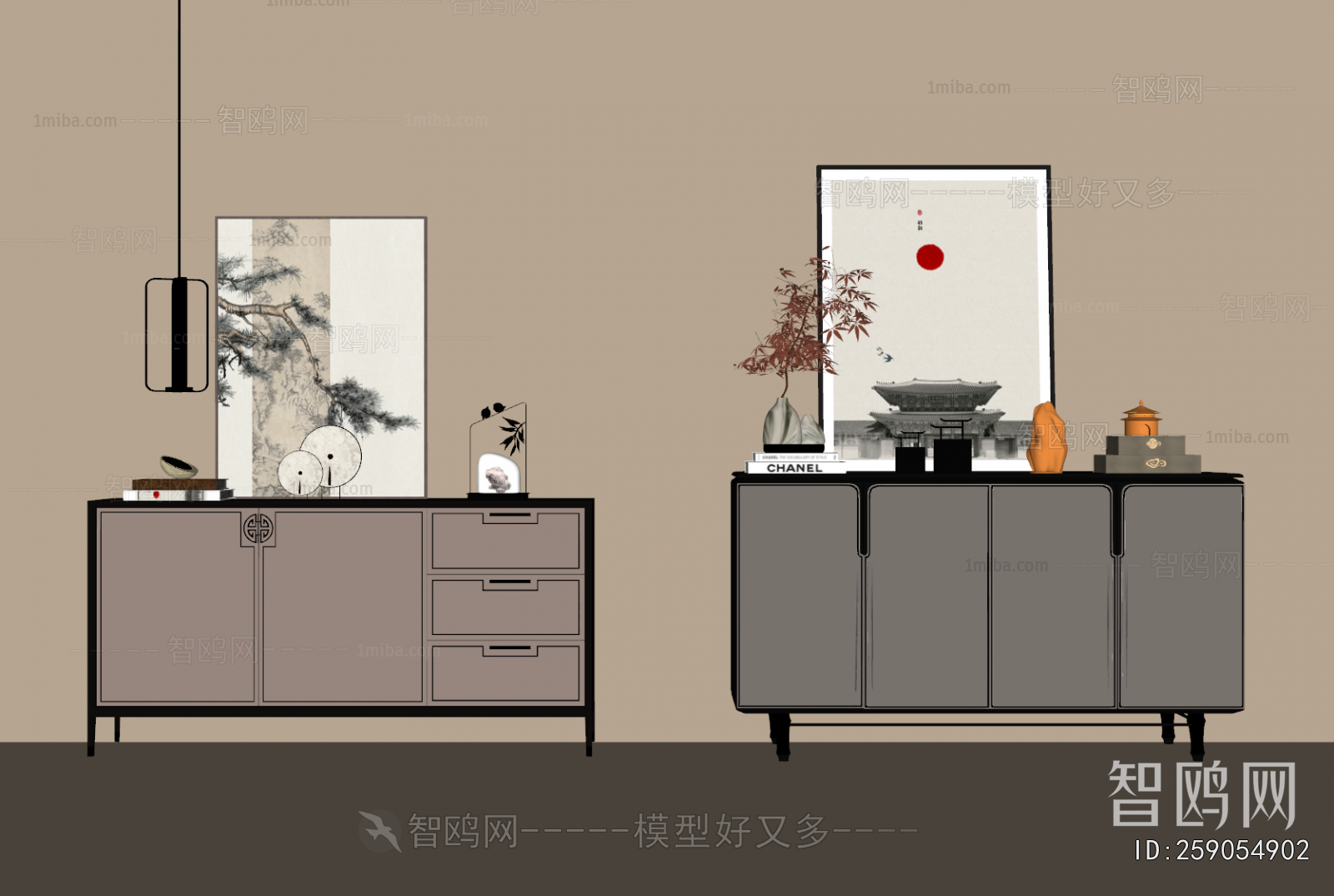 New Chinese Style Entrance Cabinet