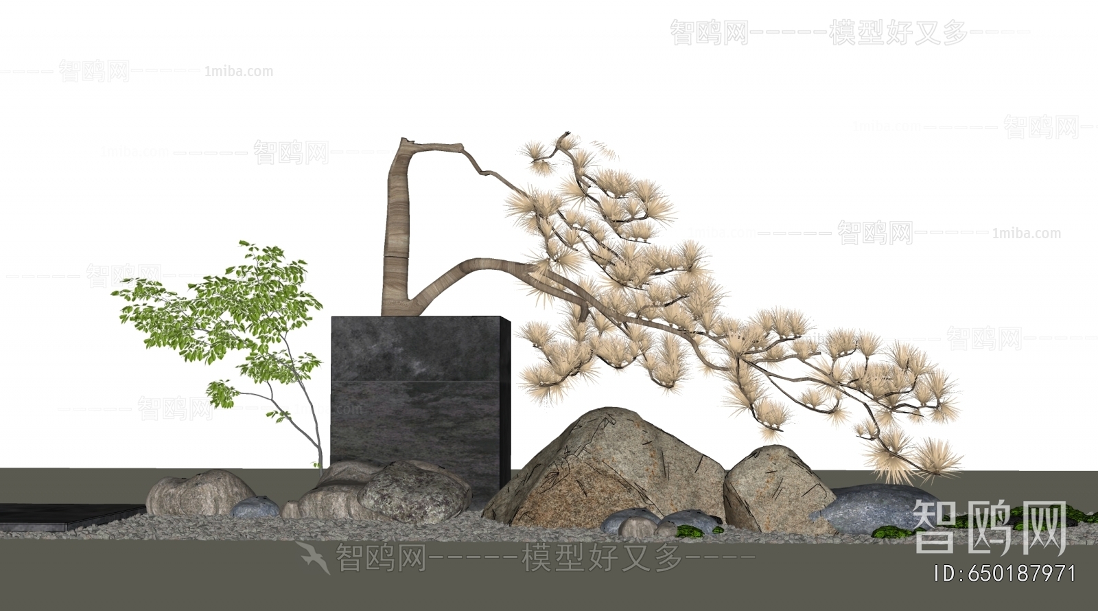新中式景观石枯树枝园艺小品