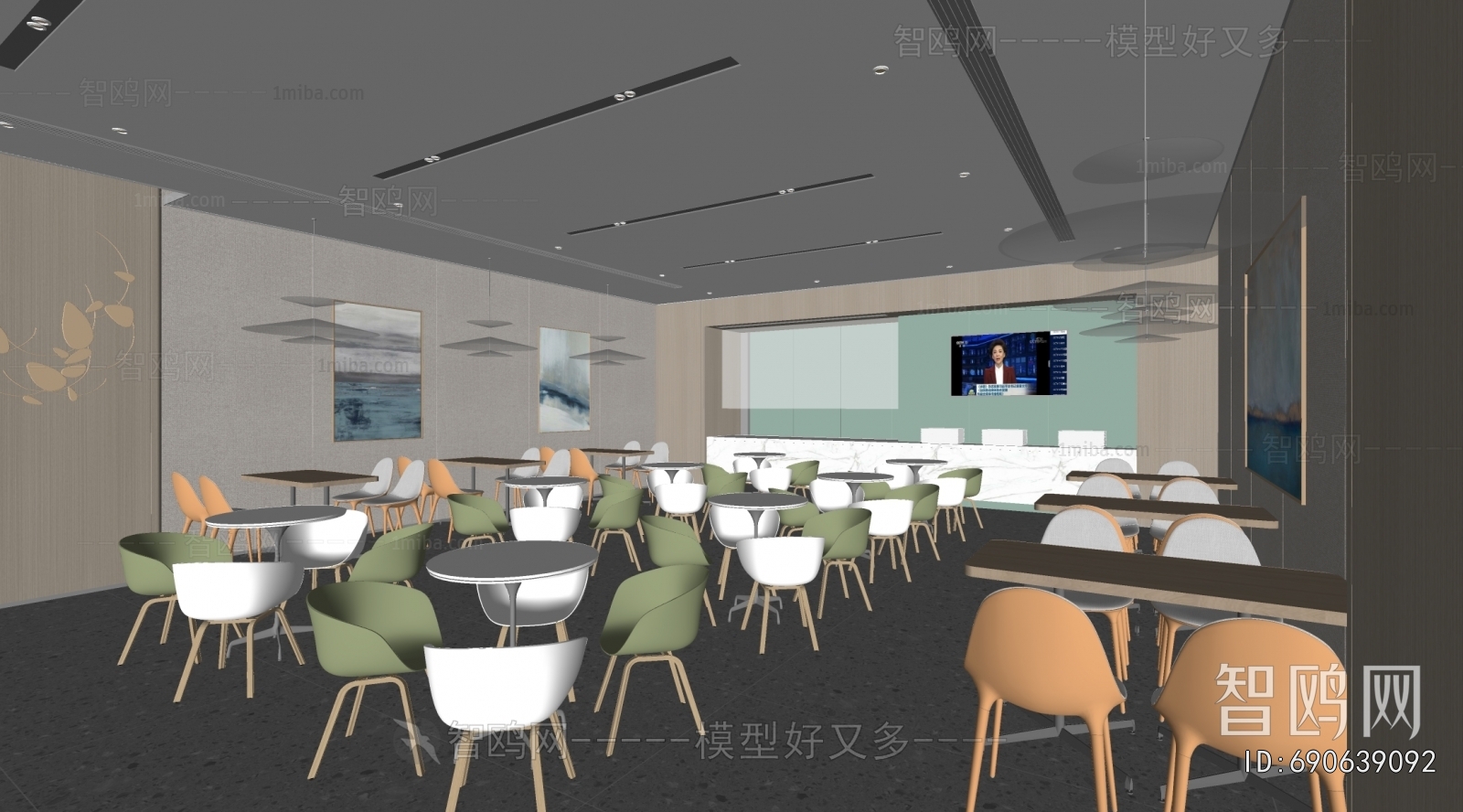 现代公司食堂餐厅