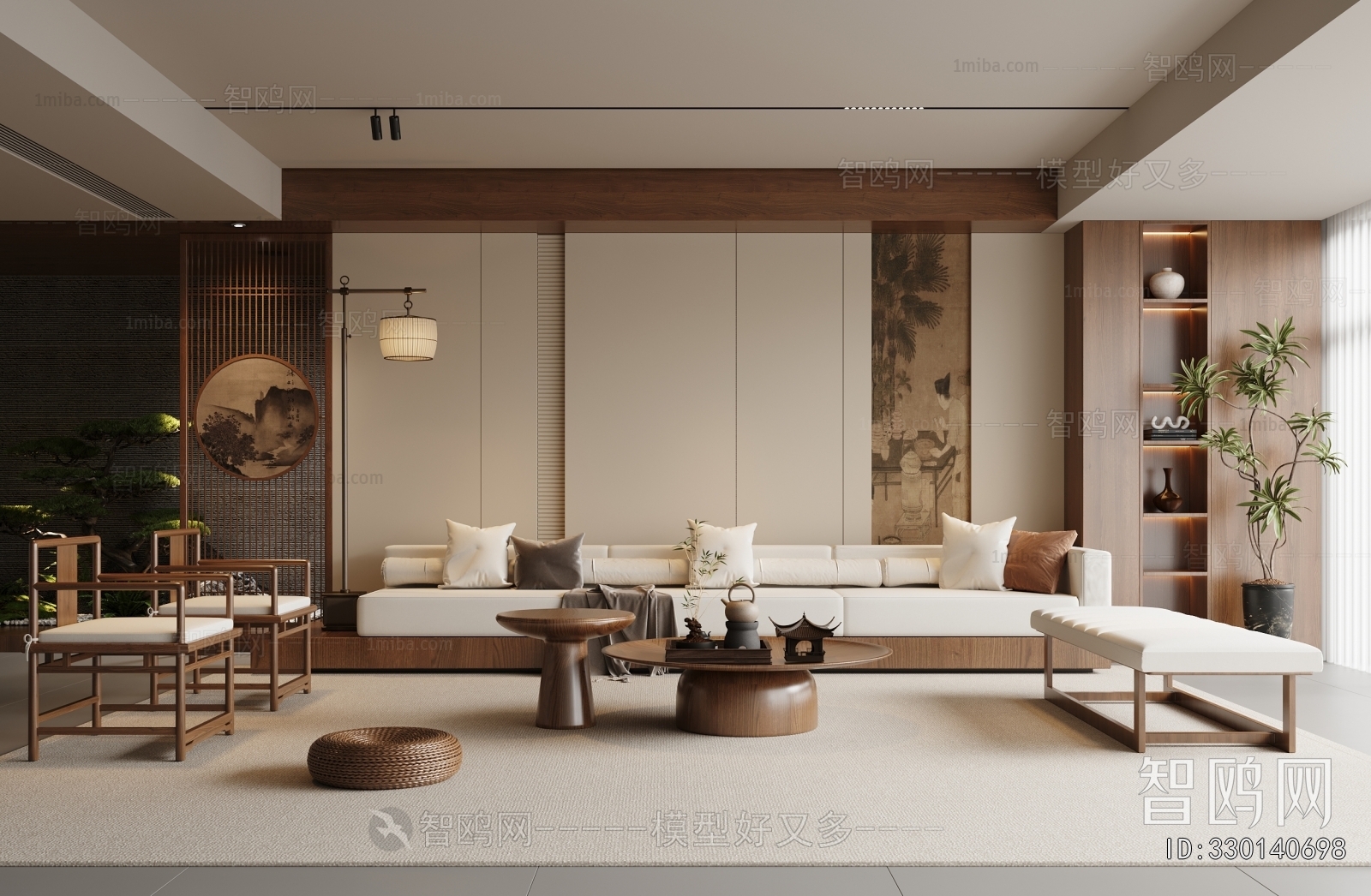 New Chinese Style A Living Room