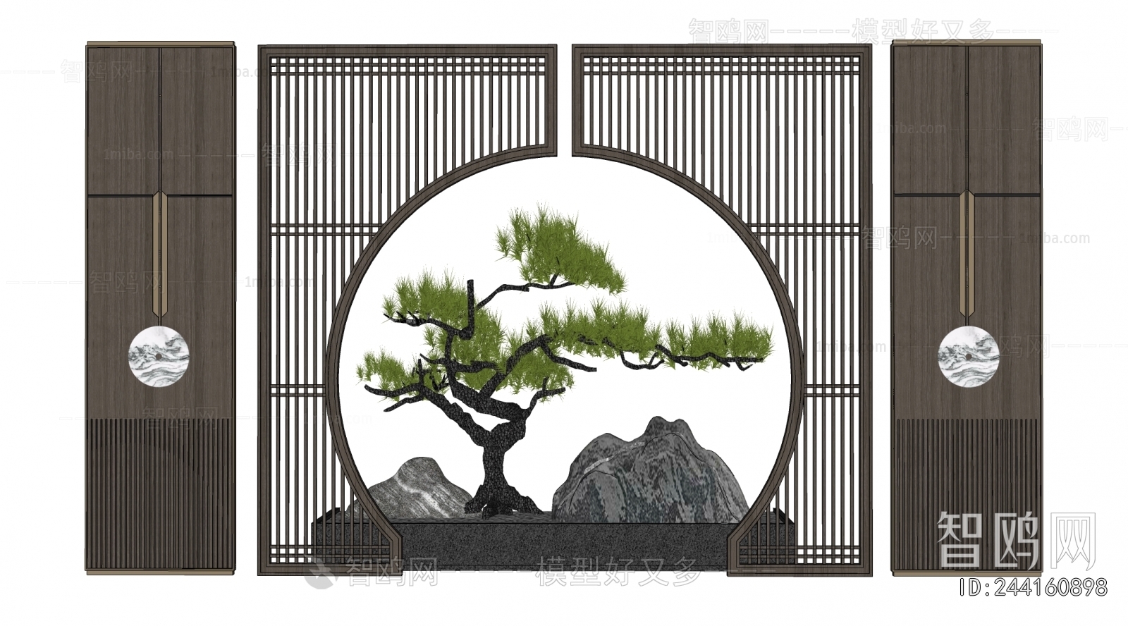New Chinese Style Wooden Screen Partition