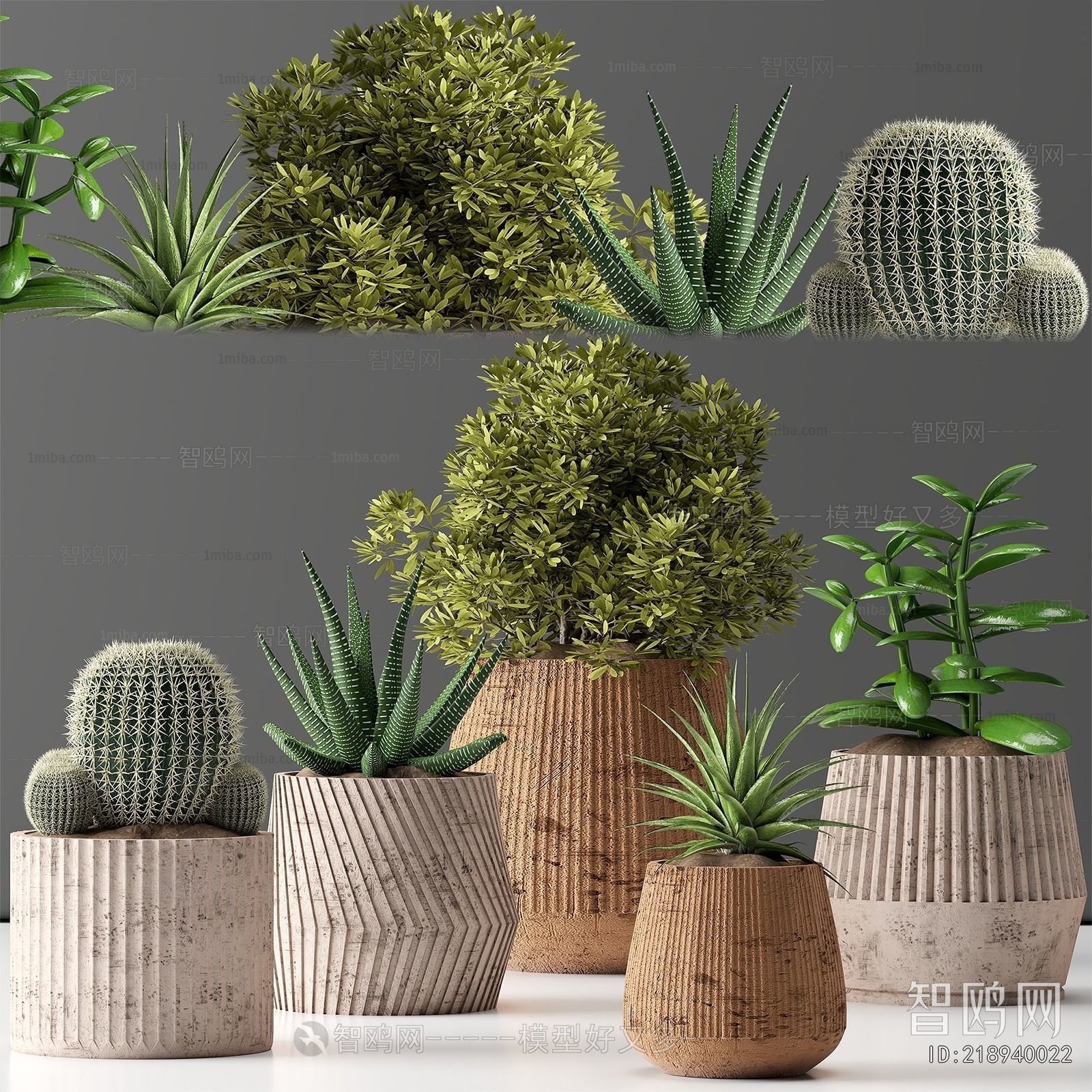 Modern Ground Green Plant Potted Plants