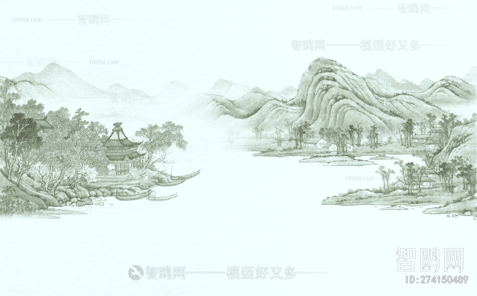 新中式壁纸壁画