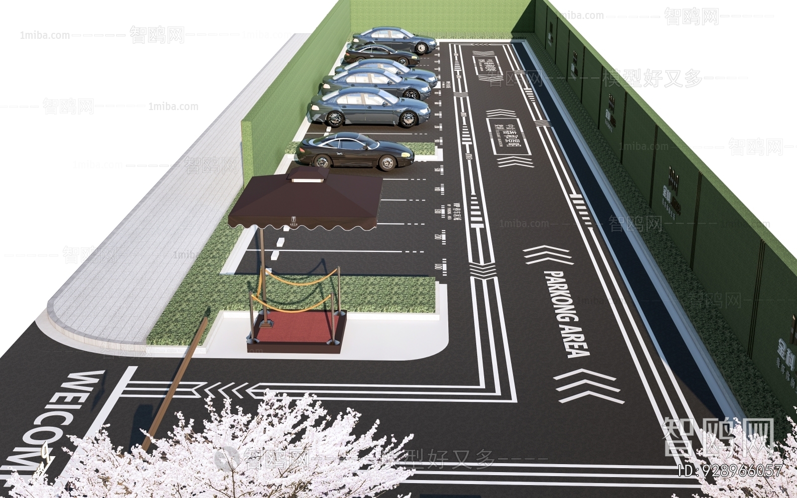 Modern Outdoor Parking Lot