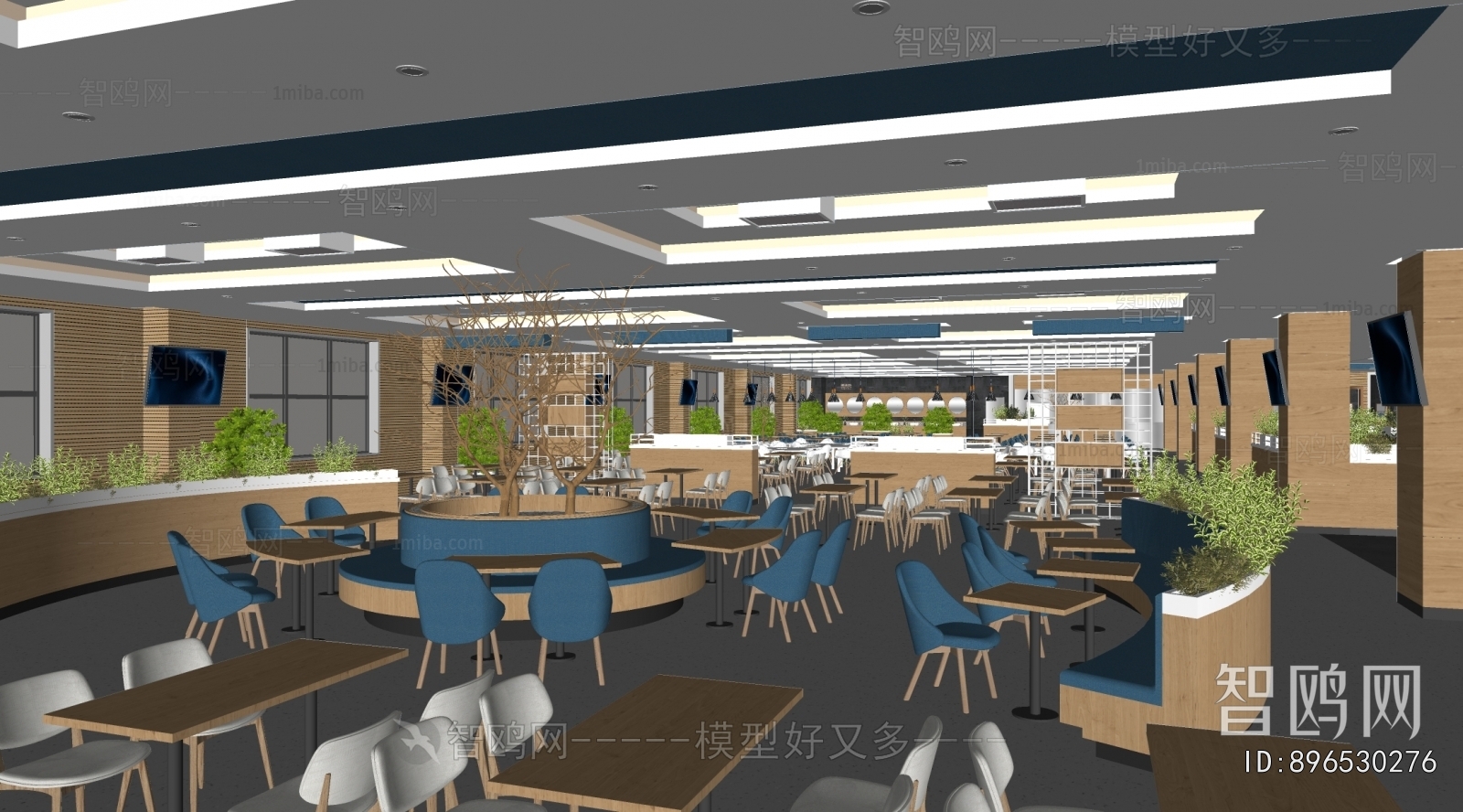 现代公司食堂餐厅