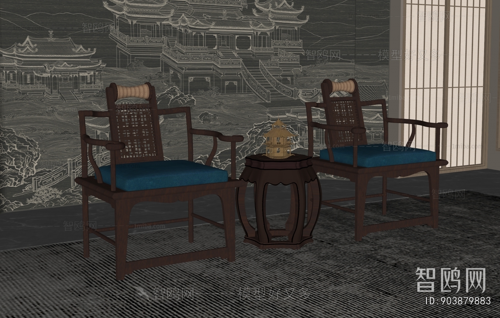 New Chinese Style Lounge Chair