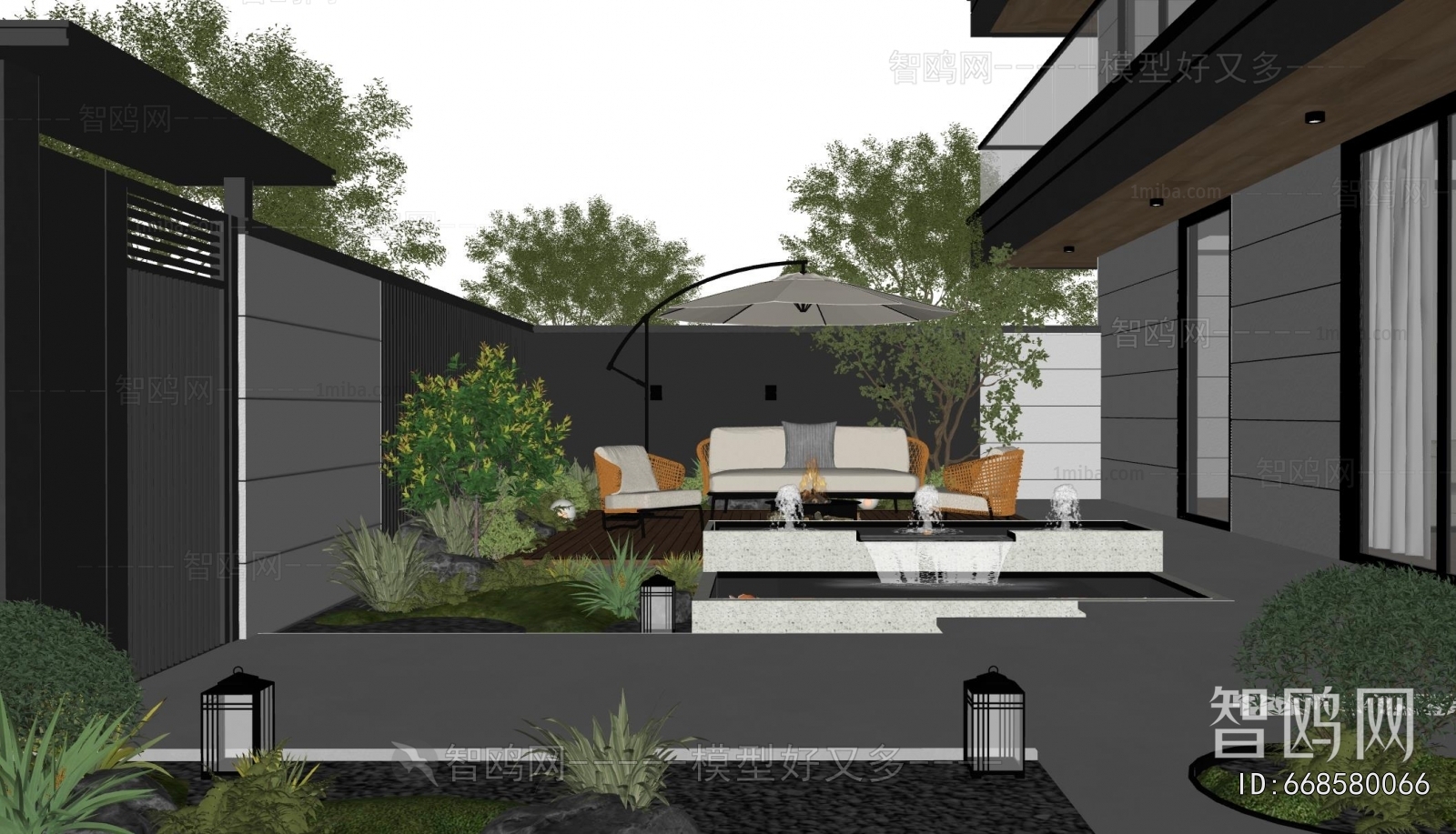 Modern Courtyard/landscape