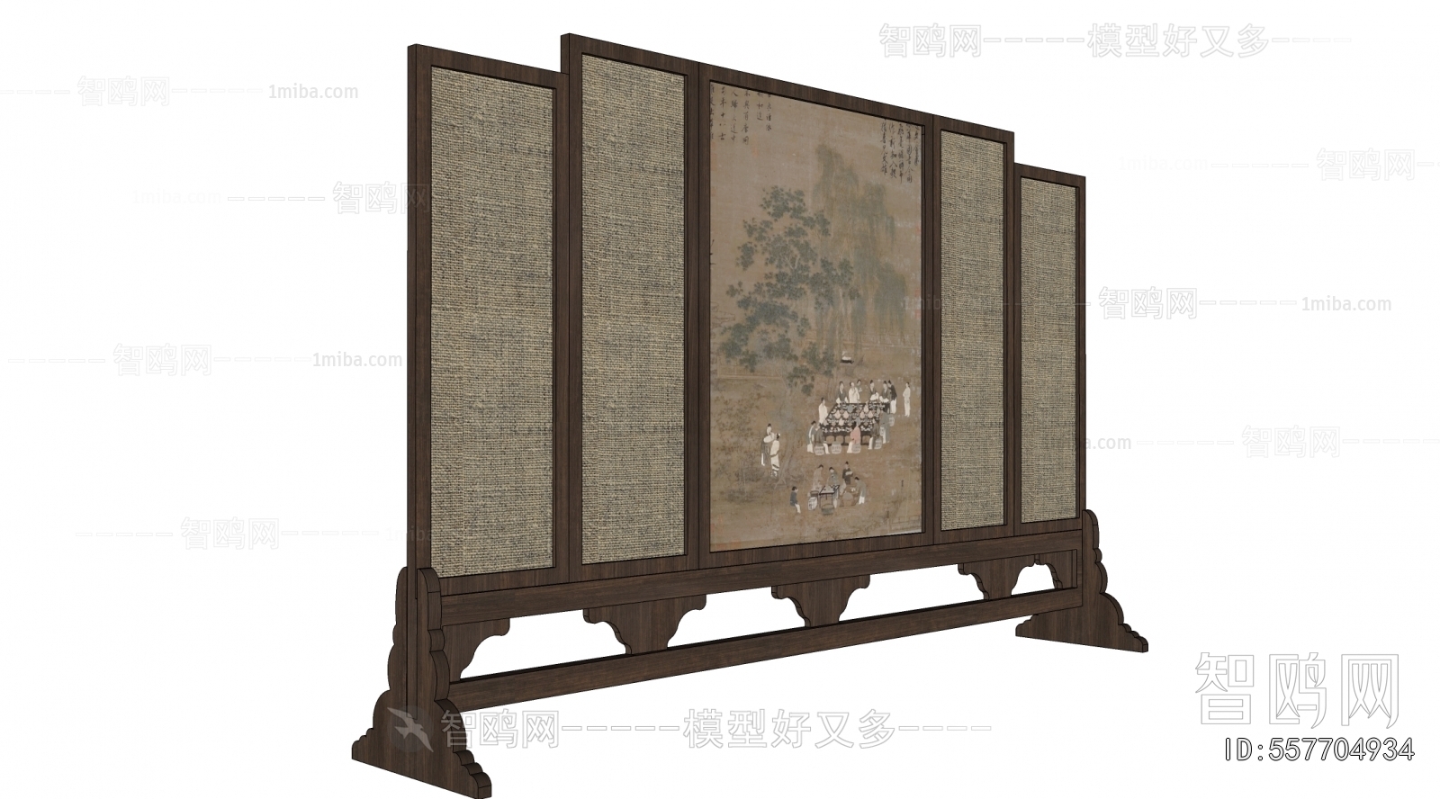 New Chinese Style Wooden Screen Partition