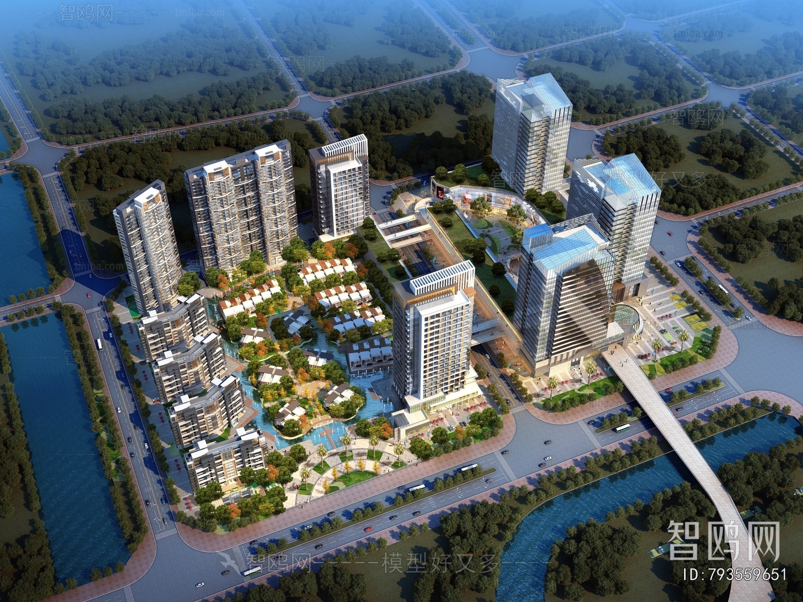 Modern Architectural Bird's-eye View Planning