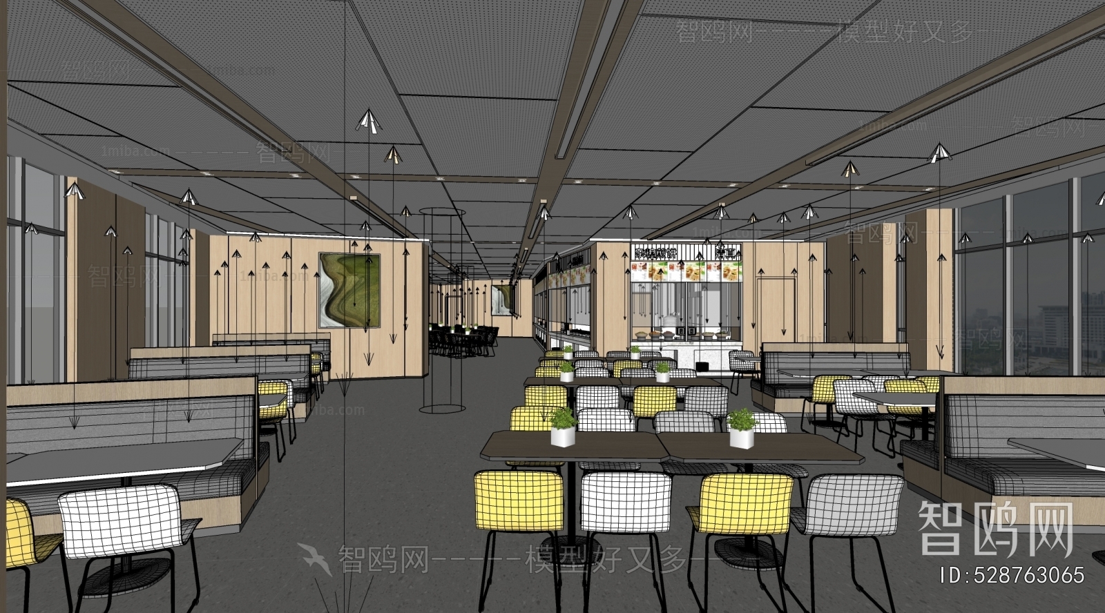 现代公司食堂餐厅