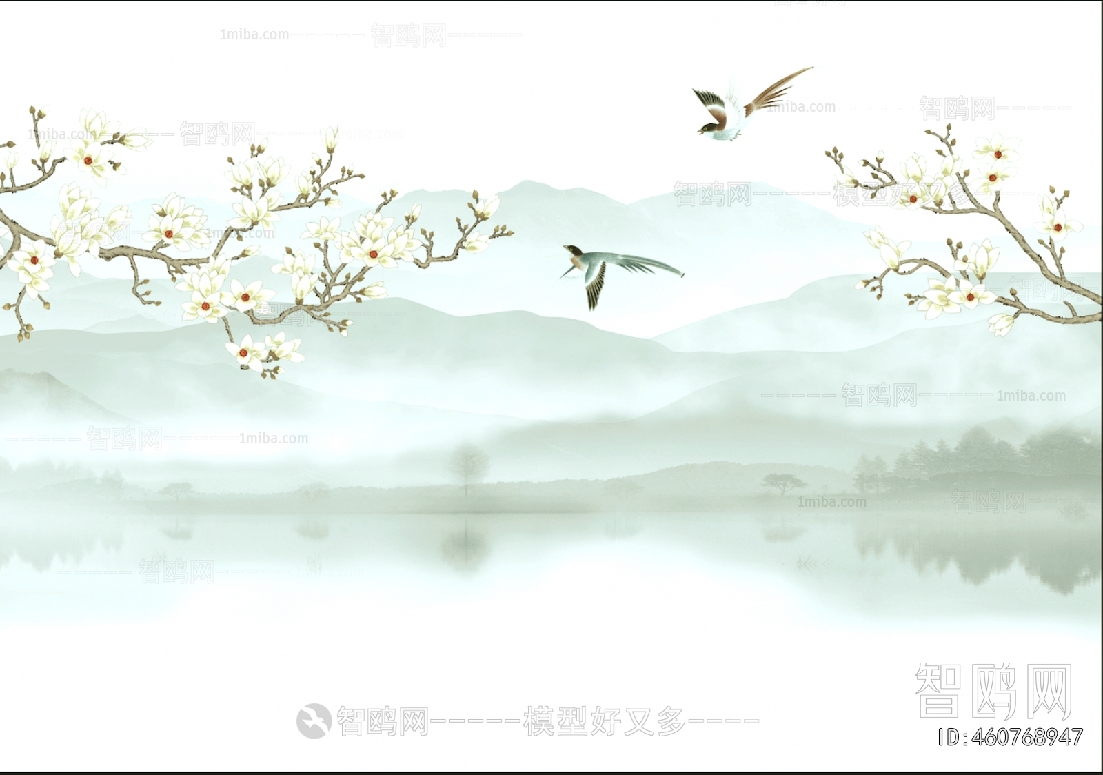 新中式壁纸壁画