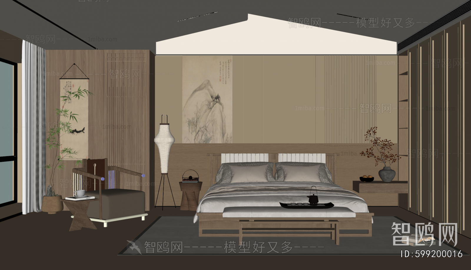 New Chinese Style Bedroom