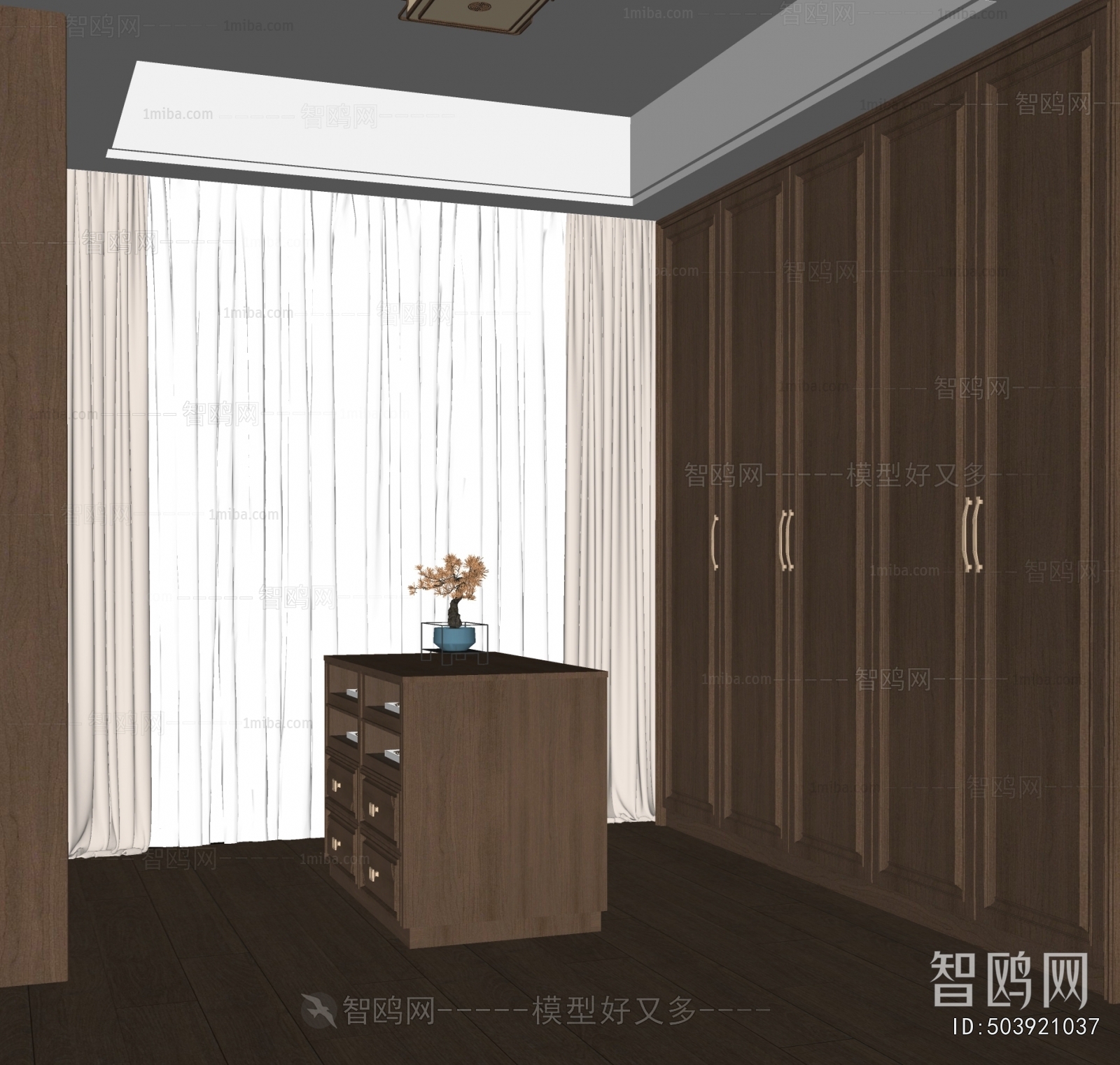 New Chinese Style Clothes Storage Area