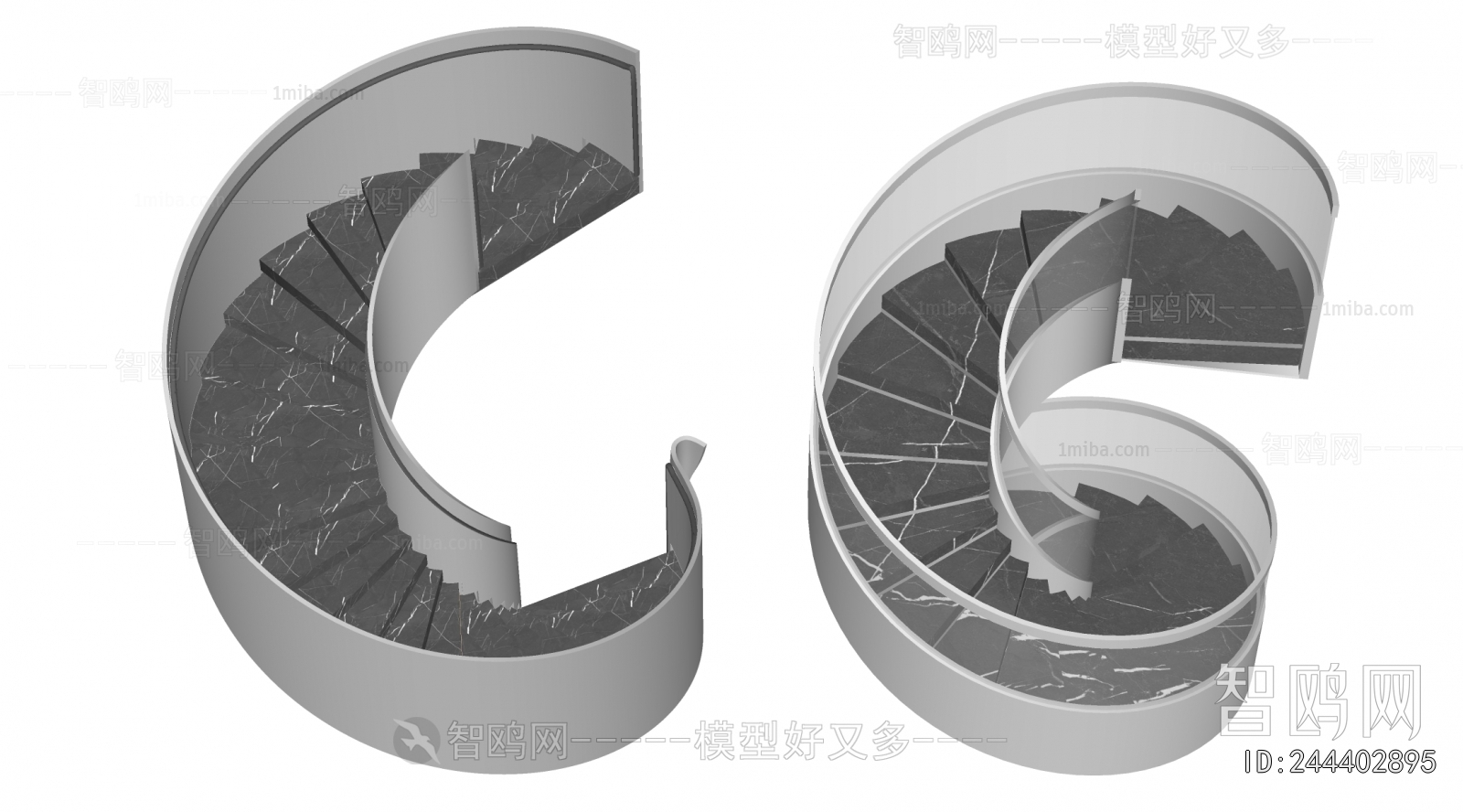 现代旋转楼梯组合