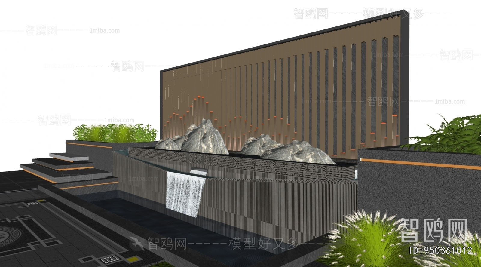 New Chinese Style Rockery Waterscape