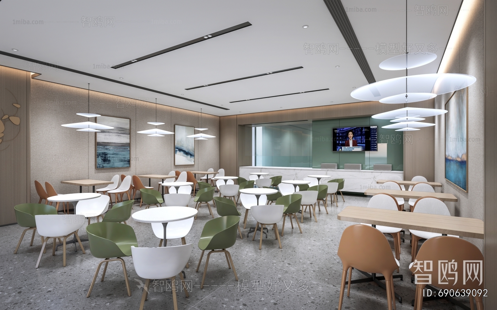 现代公司食堂餐厅