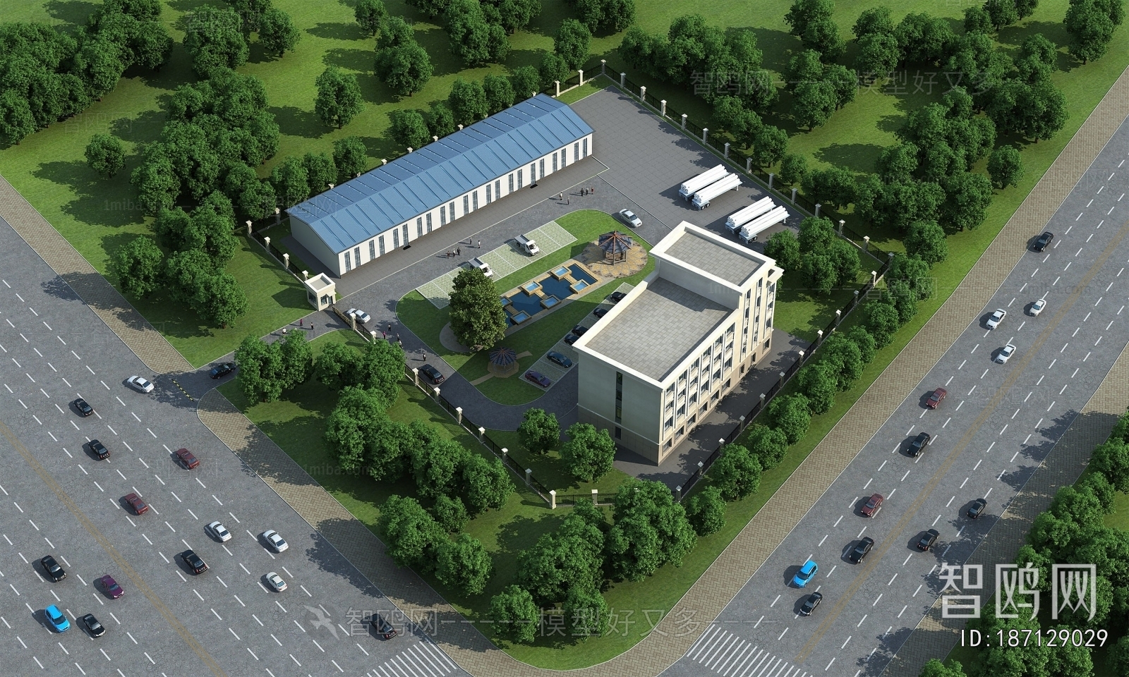 Modern Architectural Bird's-eye View Planning