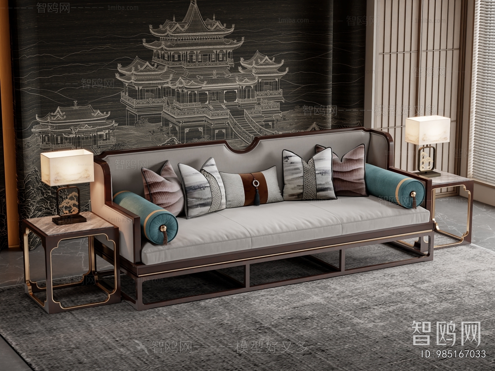 New Chinese Style Multi Person Sofa