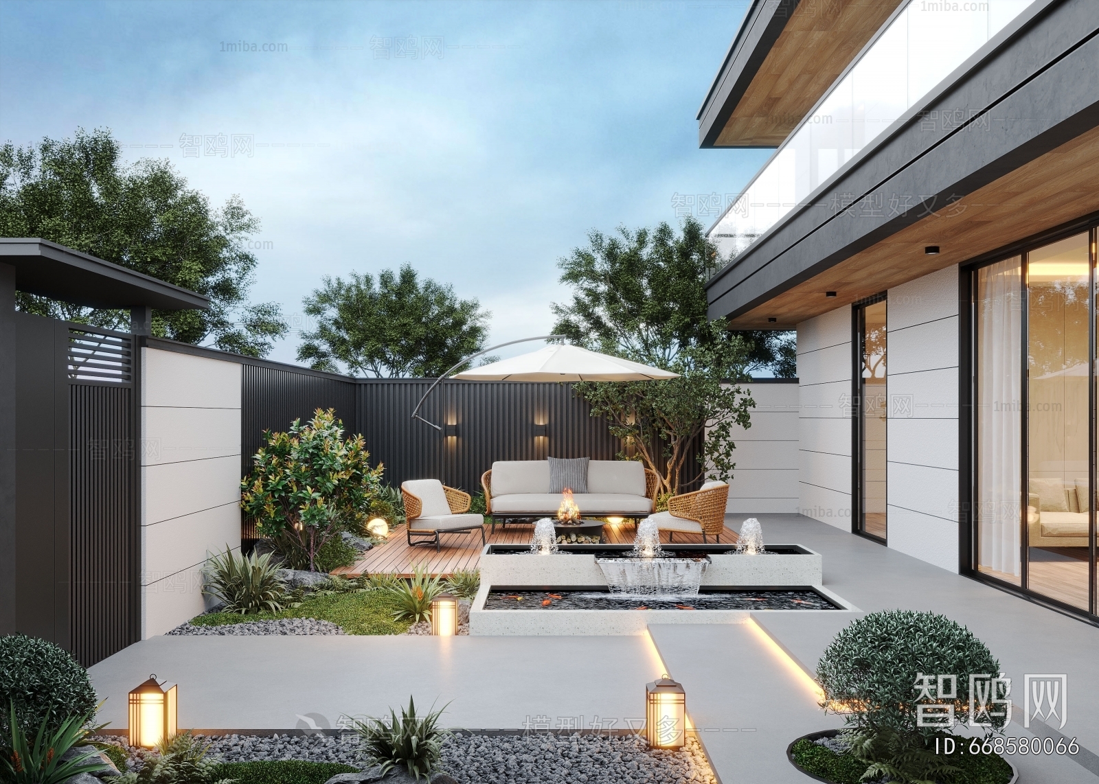 Modern Courtyard/landscape