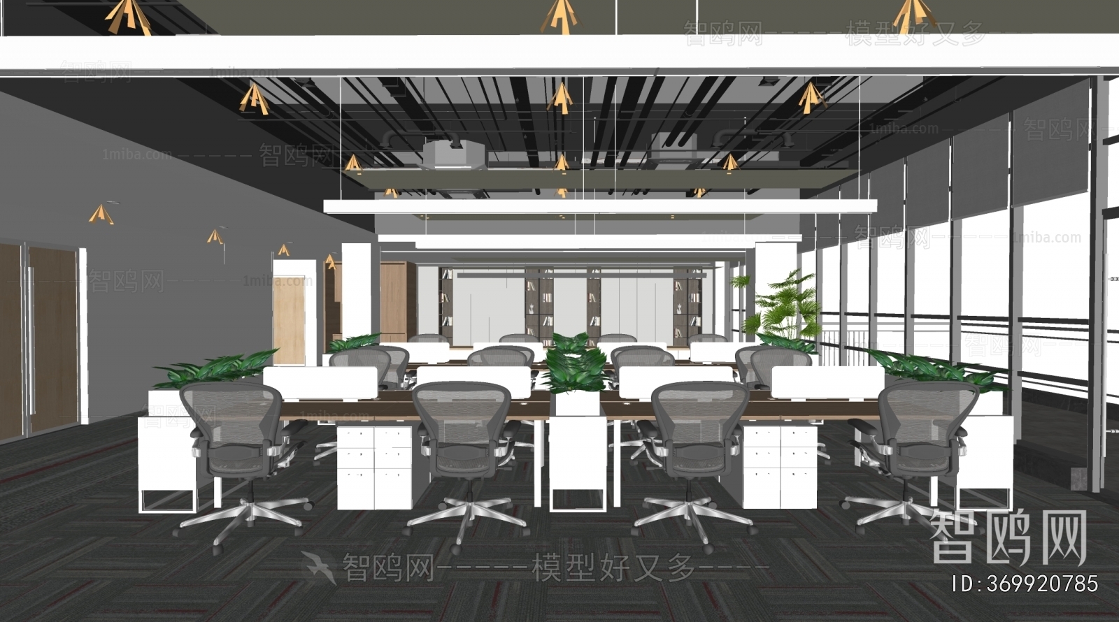 现代员工办公区