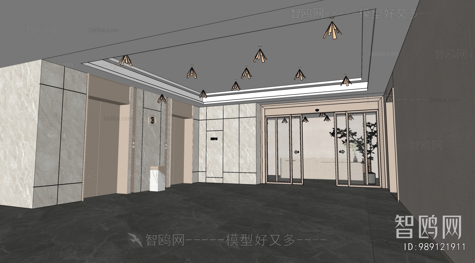 现代酒店电梯厅