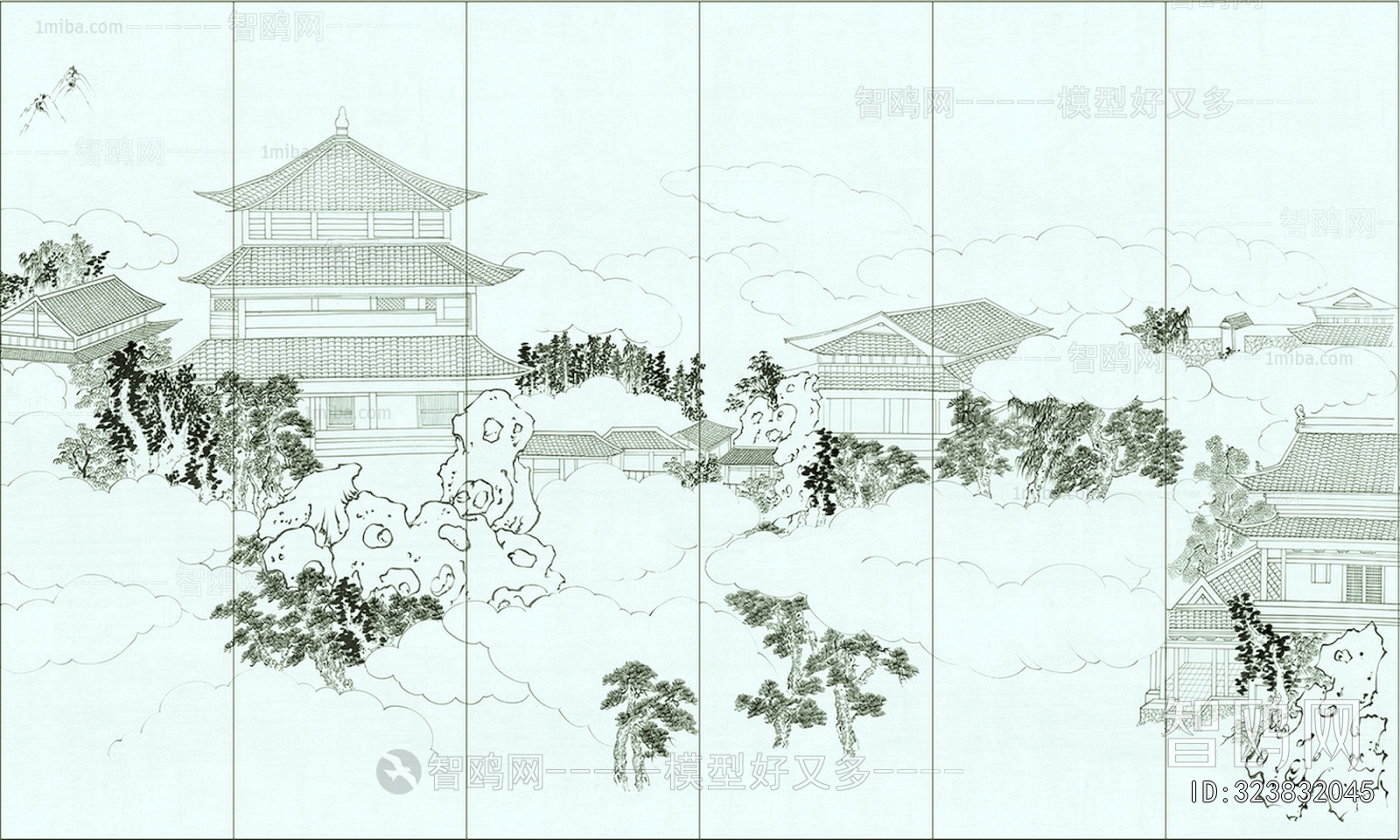 新中式壁纸壁画