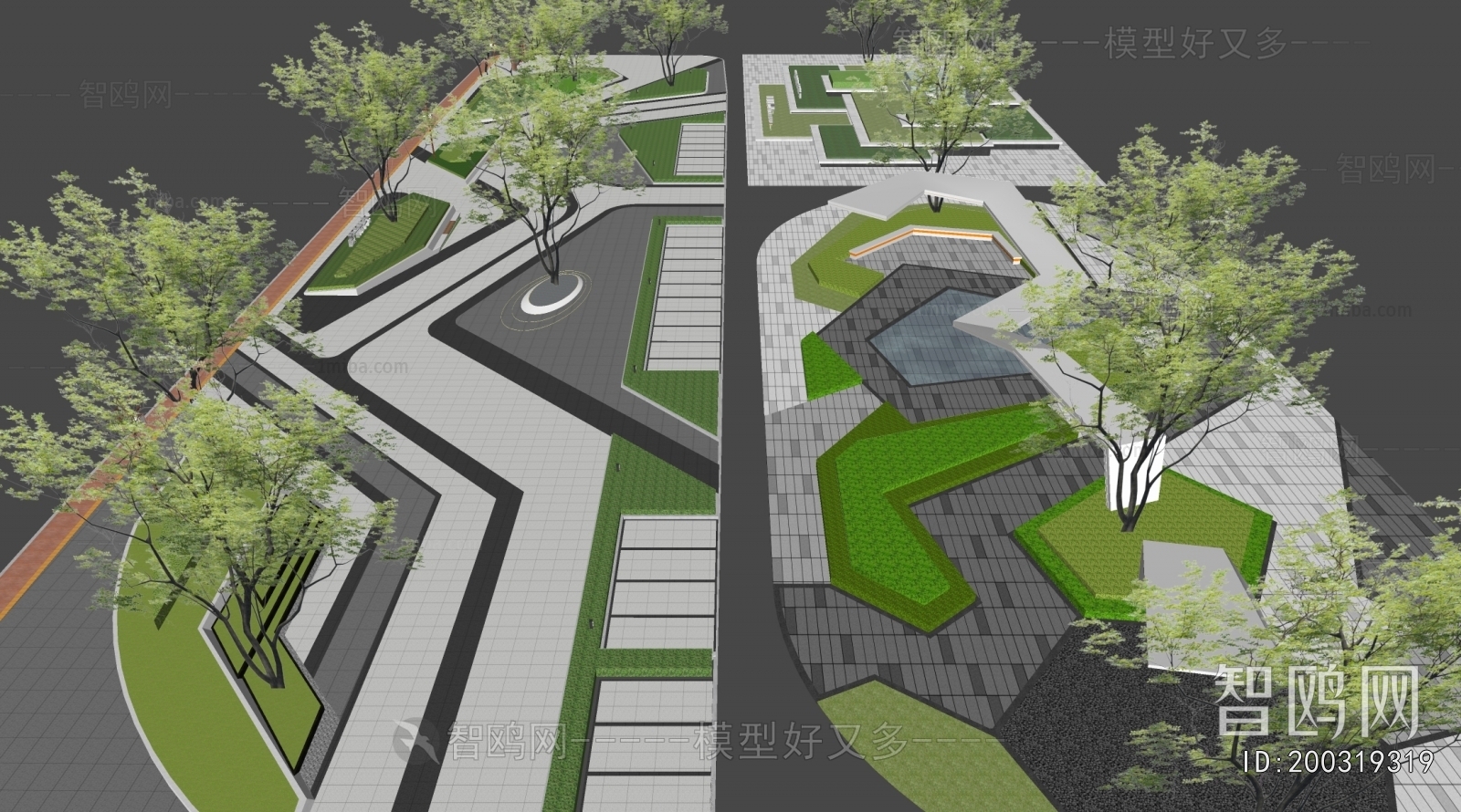 Modern Park Landscape